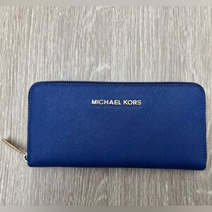 Michael Kors Royal Blue Zip-Around Wallet